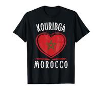 Morocco Flag Heart Kouribga City Camiseta