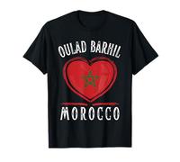 Morocco Flag Heart Oulad Barhil City Camiseta