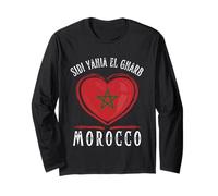 Morocco Flag Heart Sidi Yahia El Gharb City Manga Larga