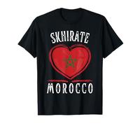 Morocco Flag Heart Skhirate City Camiseta