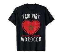 Morocco Flag Heart Taourirt City Camiseta
