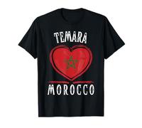 Morocco Flag Heart Temara City Camiseta