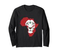Morocco Flag Lion of Africa Proud Moroccan Football Game Manga Larga