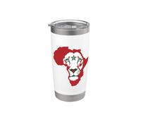 Morocco Flag lion of Africa Proud Moroccan Football game Vaso térmico de acero inoxidable de doble pared