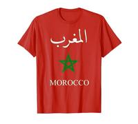 Morocco Flags design Red Man Women Youths Camiseta