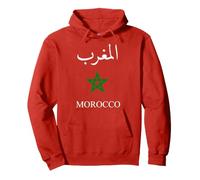 Morocco Flags Design Red Man Women Youths Sudadera con Capucha