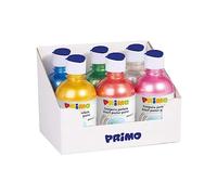 Morocolor PRIMO, 6 pinturas nacaradas en una botella de 300 ml, Efecto opaco y material, Colores brillantes e intensos, Tapón medidor, Para ser probado en varios medios para efectos creativos