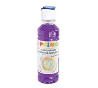 Morocolor PRIMO, Cola coloreada con agua en botella 240ml, Pegamento violeta sin disolventes ni gluten, Brillante y coloreado, Fácilmente lavable, Apto para papel y cartón