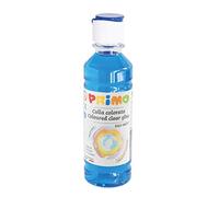 Morocolor PRIMO, Pegamento de color con agua en botella 240ml, Pegamento azul sin disolventes y sin gluten, Brillante y coloreado, Fácilmente lavable, Apto para papel y cartón