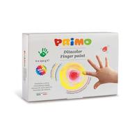 Morocolor PRIMO, Témpera para pintar con los dedos en lata, 6 colores, témpera lavable para niños, colores de témpera para dedos, frascos de 250gr cada uno, alta pigmentación, Made in Italy