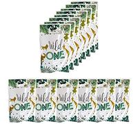 Morofme Jungle Safari Partytüten 30 unidades, Wild One Geschenktüte, Jungle Safari Party Favors, Plastic Goodies Candy Treat Snack Bag für Kinder Jungle Safari Animal Wild One Birthday