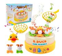 Morofme Pop Up Spiel, Pato Juguetes con Music Drehscheibe kleine PATOS Fish Spiel Angeln Spiel Netzbeutel Set,Angelspiel ab 3 Jahre Brettspiel Board Game Montessori Skills Training Geschenk