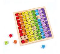 Morofme Tabla de cálculo de aprendizaje Montessori, tabla de aprendizaje de matemáticas de madera para estudiantes de primaria, 1 x 1 99, tabla de multiplicación de matemáticas, aritmética