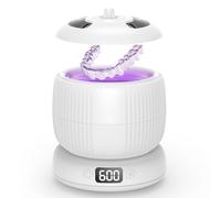 Morole Limpiador Ultrasónico UV de 45 kHz, 25W Ultrasonidos Limpieza de 3 Modos, Profunda 360°, Máquina limpiadora Ultrasónica Portátil de 190ml para, Dentaduras, Alineador, Joyas (Blanc)