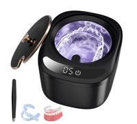 Morole Limpiador Ultrasonidos Dental de 45000 Hz y 230 ml, Ultrasonidos Limpieza con Lámpara UV para Limpiador Ferula Dental, Retenedores, Alineadores, Prótesis Dentales y Joyas