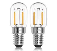 Morotty Bombilla LED E14 1W 230V no Regulable Para Nevera, 2700K Blanco Cálido, Equivalente a Halógena E14 10W-15W, T22 Para Luz de Nevera, Campana Extractora - Pack de 2