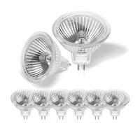 Morotty Paquete de 8 Bombilla Halógena GU5.3, Bombillas MR16 12V 50W Regulable, Bombillas Dicroicas GU5.3 Blanco Cálido 2800k, MR16 Halógena Reflectora Para Iluminación de Riel, Iluminación Empotrada
