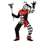 Morph Costumes Disfraz Bufón Niño con Luces, Arlequín y Payaso para Halloween, Disfraces de Miedo Niños, XL