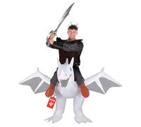 Morph Costumes Disfraz Dragón Adulto Hinchable Blanco, Disfraz Halloween Adulto Talla Única