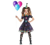 Morph Costumes Disfraz Payaso Asesino Niña, Disfraz Payasa para Halloween, Disfraces Niña Payaso, 12-14 años