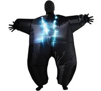 Morph Costumes Disfraz Sumo Hinchable Adulto Negro Luces y Máscara, Disfraz Halloween Hombre Divertido Talla Única