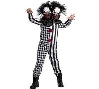 Morph Deluxe Disfraz Payaso Asesino Niño 2 Cabezas y Niña, Payaso Siniestro Halloween Niños, Miedo, M