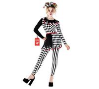Morph Disfraz Arlequín Mujer, Traje de Payaso para Fiestas y Halloween, Vestido de Carnaval y Eventos, L
