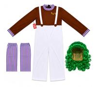 Morph Disfraz Confitero Fantastico Adulto, Disfraz Halloween Hombre | Peto con Camiseta, Leggings & Peluca Verde, Estilo Confitero Dorado, Perfecto para Halloween, Ideal para Disfrazarse