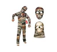 Morph Disfraz de mamá para niños, disfraz de mamá de 2 caras para niñas y niños, disfraz de faraón para Halloween, talla XL