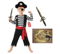 Morph Disfraz de pirata para niños pequeños, accesorios de disfraz de pirata para niños, disfraz de piratas de Halloween, talla M