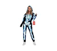 Morph Disfraz Esqueleto Eléctrico Mujer, Mono Entero Halloween, Traje Esqueleto Divertido y Espeluznante, XL