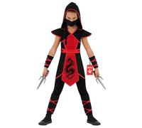 Morph Disfraz Ninja Niña, Guerrera Samurai, Disfraces Ninjas para Carnaval y Halloween, 12-14 años