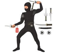 Morph Disfraz Ninja Niño, Accesorios Ninjas, Disfraces Ninja Niños, Traje Ninjas para Disfraz Halloween y Carnaval - 3-4 años