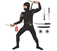 Morph Disfraz Ninja Niño, Accesorios Ninjas, Disfraces Ninja Niños, Traje Ninjas para Disfraz Halloween y Carnaval - S