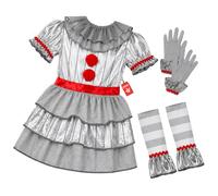 Morph Disfraz Payaso Asesino para Niña, Traje para Halloween - Talla S
