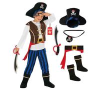 Morph Disfraz Pirata Niño, Disfraz Corsario Halloween Niño, 7-9 años