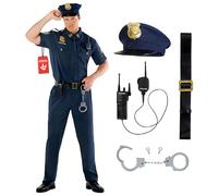 Morph Disfraz Policia Hombre Adulto, Traje Policia,Disfraces Policía, Disfraz Carnaval Hombre y Halloween, XL