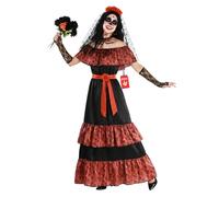 Morph Disfraz Señora Día de los Muertos, Vestido La Catrina, Traje para Halloween, XL