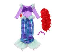 Morph Disfraz Sirena Niña, Disfraz Marino Halloween Niña | Vestido de Lentejuelas, Cola de Pez, Peluca & Diadema, Estilo Sirena, Perfecto para Halloween, Ideal para Juegos de Rol