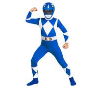 Morphsuits Azul Mighty Morphin Disfraz Power Ranger Niño y Niña, Disfraces para Carnaval y Halloween, Large