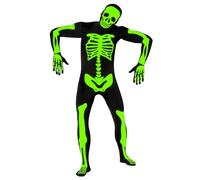 Morphsuits Disfraz Esqueleto Fosforescente, Traje de Esqueleto para Fiestas y Eventos de Halloween, XL