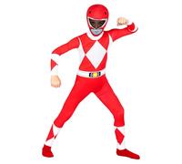 Morphsuits Rojo Mighty Morphin Disfraz Power Ranger Niño y Niña, Disfraces para Carnaval y Halloween, Small