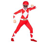 Morphsuits Rojo Mighty Morphin Disfraz Power Ranger Niño y Niña, Disfraces para Carnaval y Halloween, Large