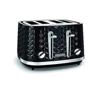 Morphy Richards 248131EER 4 ranuras, 7 niveles de tostado, descongelación, calentamiento, función de demolición, superficie tridimensional, acero inoxidable, 2,13 kilogramos, tostadora negra 4