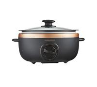 Morphy Richards 460016 Sear and Stew Olla de cocción lenta, vidrio, 163 W, 3,5 litros, negro y oro rosa