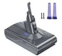 morpilot 6500mAh Batería de Reemplazo para Dyson V8 SV10, Compatible con Dyson V8 Series V8 Absolute V8 Fluffy V8 Animal SV10 Cord-Free Vacuum, con 2PCS Pre Filtros Lavables