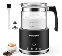 Morpilot Espumador de Leche Eéctrico,500 ml, Calentador de Leche 4 en 1 para Leche Caliente y Fría, Apto para Lavavajillas, Diseño Latte, 600 W, Negro