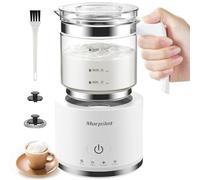Morpilot Espumador de Leche Eéctrico Blanco, 500 ml, Calentador de Leche 4 en 1 para Leche Caliente y Fría, Apto para Lavavajillas, Diseño Latte