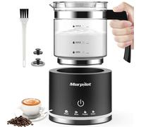 Morpilot - Espumador de leche eléctrico 4 en 1, gran capacidad 500 ml 600 W Milk Frother de vidrio de espuma de leche caliente fría y leche caliente, emulsionador de leche dividido para Cappuccino