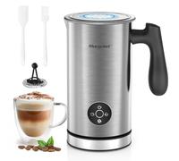 Morpilot Espumador de leche eléctrico 4 en 1 - Máquina automática de chocolate caliente 300 ml - Espumador de leche de acero inoxidable y calentador de leche y espumador para café latte